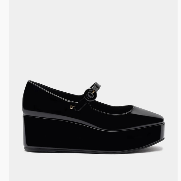 Larroude Black Platform Mary Jane Shoes